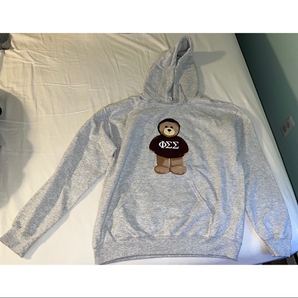 COPY - NWOT Gildan Phi Sigma Sigma Gray Bear Hoodie Sweatshirt - Picture 3 of 9